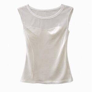 Elegant Cream Sleeveless Top